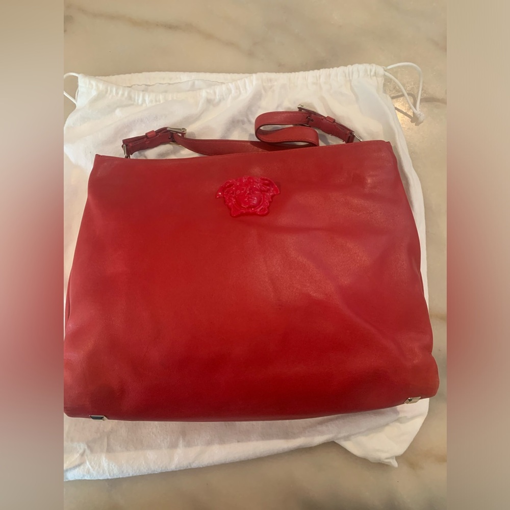 SOLD!! Versace Red Leather Women's Bag
